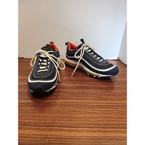 🔥 Nike Air Max 97 Midnight‎ Navy Blue Red (GS) 921522-402 Youth Boys Shoes 7Y